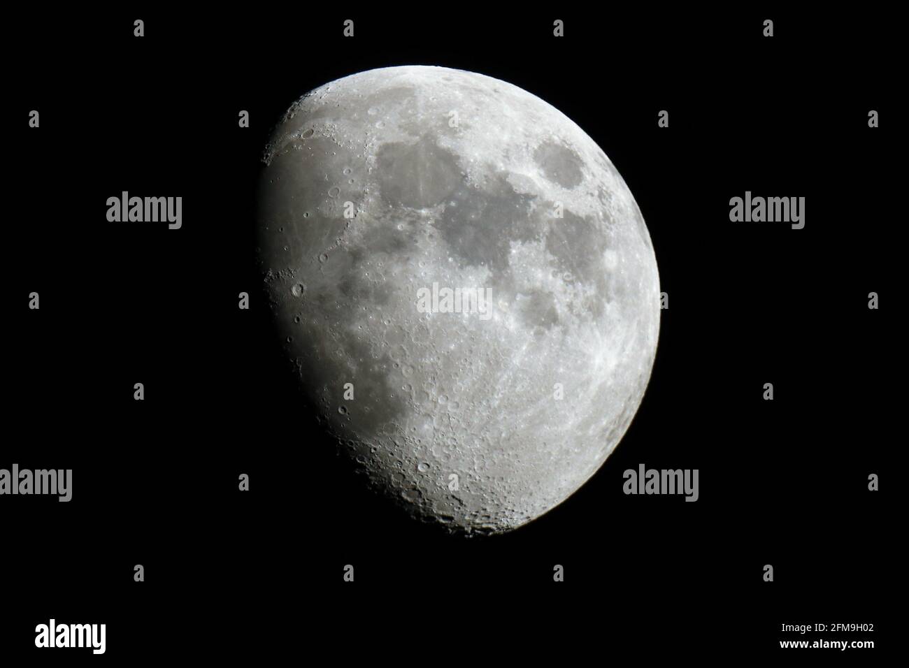 Waxing Gibbous Moon Earth view Northern Hemispher Stock Photo Alamy