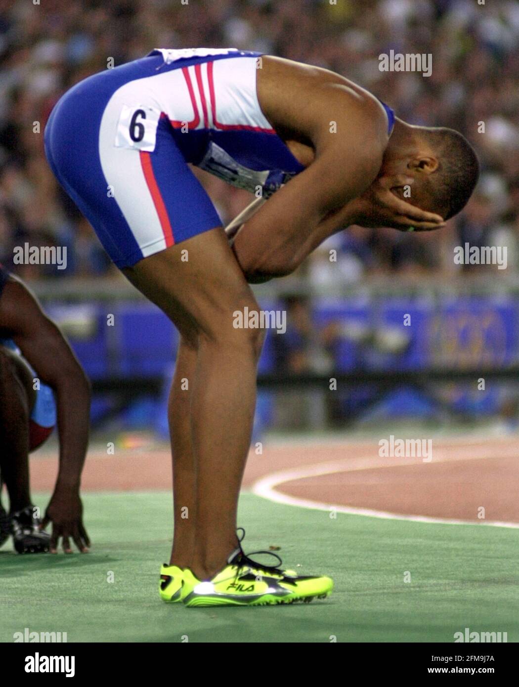 200m FINAL DARREN CAMPBELL AFTER WINNING SILVER Stock Photo Alamy