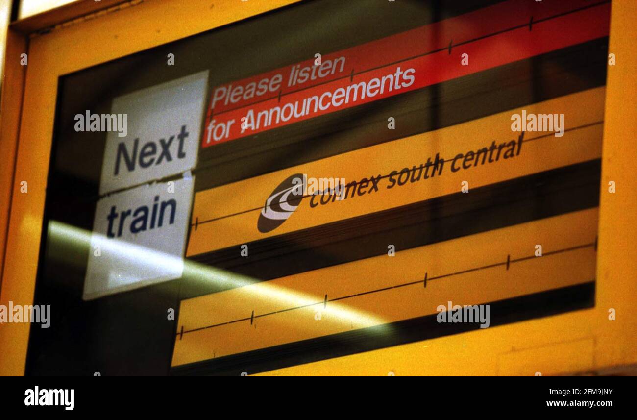 Connex South Central train through Clapham Junction Oct 2000 on the day it was anounced  CONNEX had lost their franchise to run the rail service. Stock Photo