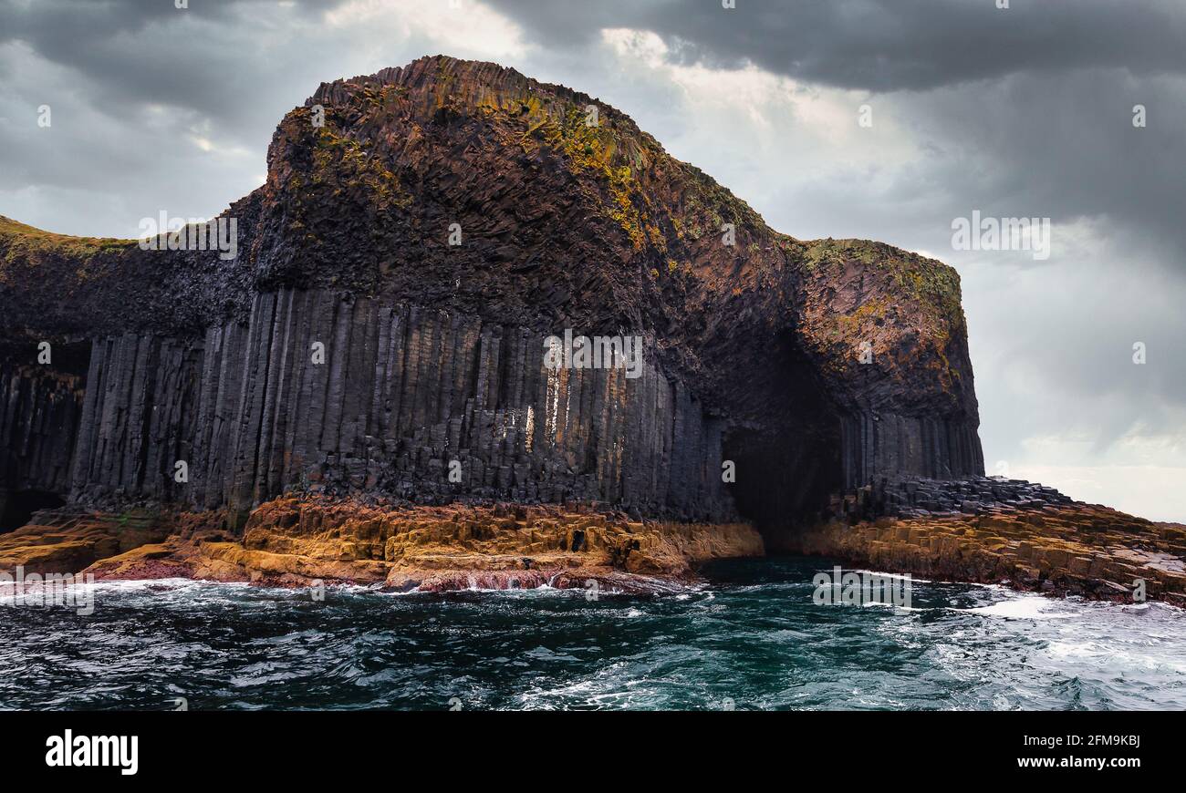 Fingals Cave on the Treshnish isles, Scotland Stock Photo