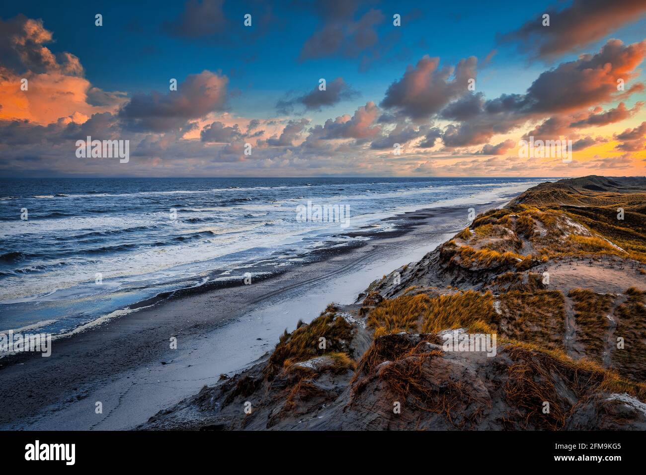 Beach near Hvide Sande, Denmark Stock Photo