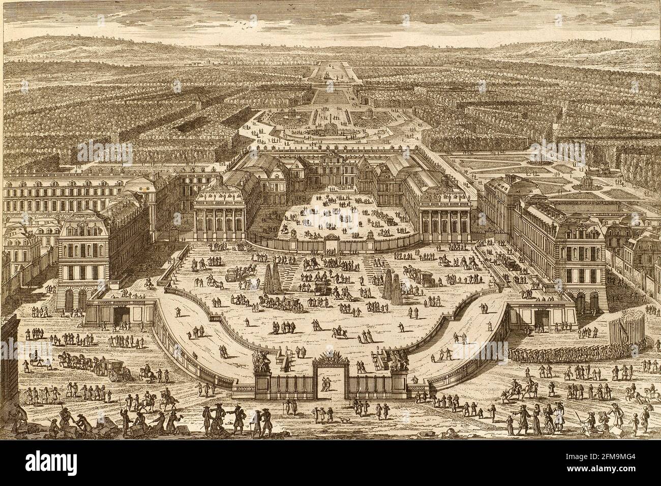 General  View of Versailles castle  1680s Adam Perelle Stock Photo