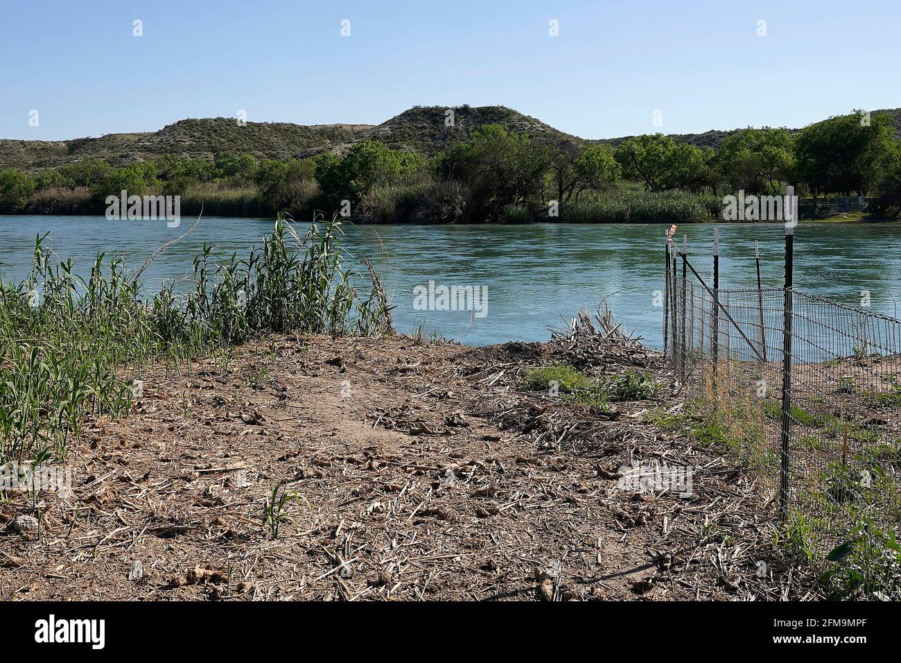 A view of possible access points along the Rio Grande for migrants into ...