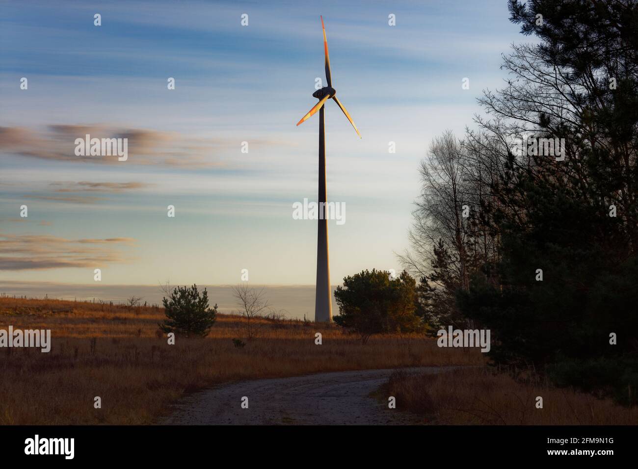 Wind turbine in Brandenburg, Teltow-Fäming Stock Photo