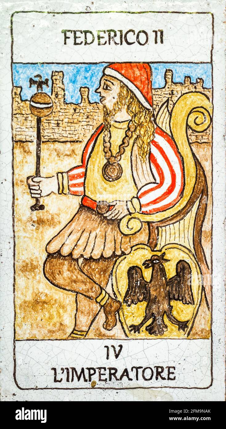 The emperor, Medieval tarot cards Stock Photo