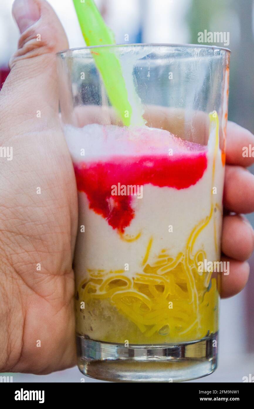 Faluda - street food in Udaipur, Rajasthan state, India Stock Photo