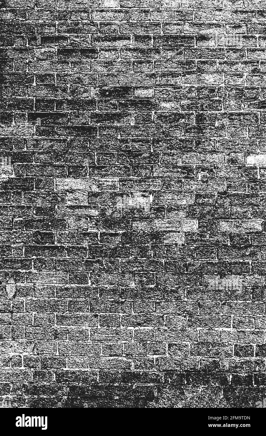 Distressed overlay texture of old brick wall, grunge background ...