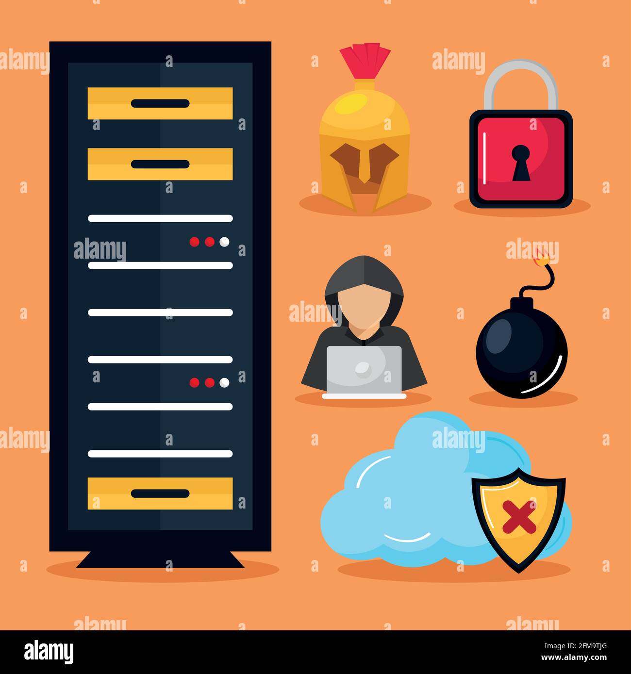 six cyber security icons Stock Vector Image & Art - Alamy