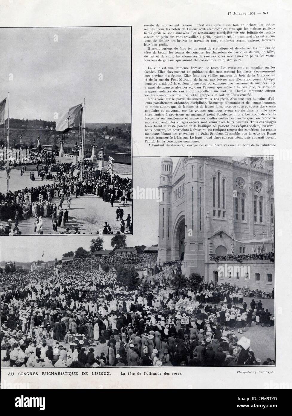 Au congrès eucharistique de Lisieux . La fête de l'offrande des roses. 1937. Stock Photo