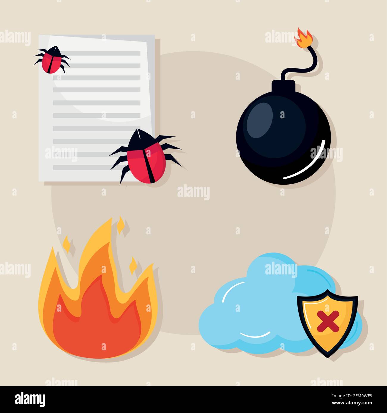 four cyber security icons Stock Vector Image & Art - Alamy