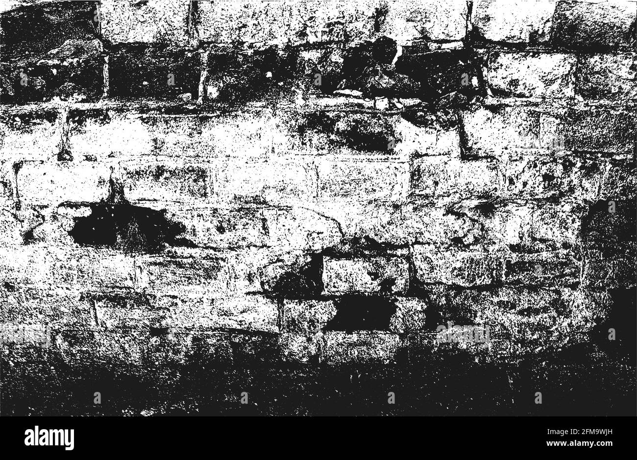 Distressed overlay texture of old brick wall, grunge background ...