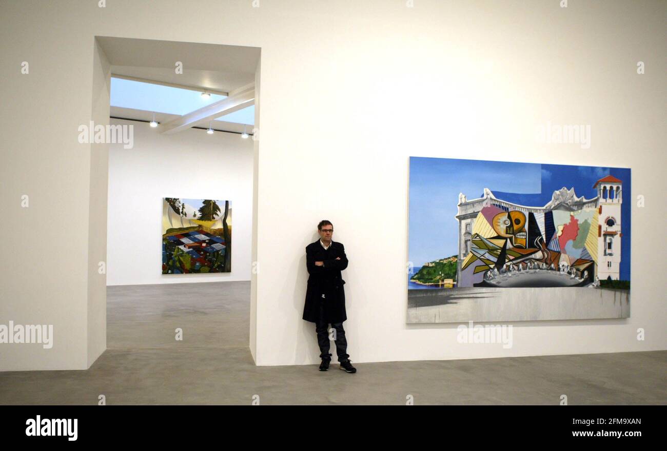 Dexter Dalwood at his exhibition at Gagosian gallery in London  pic David Sandison Stock Photo