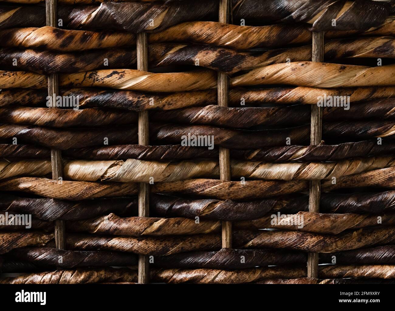 Woven Wicker Basket Detail Stock Photo