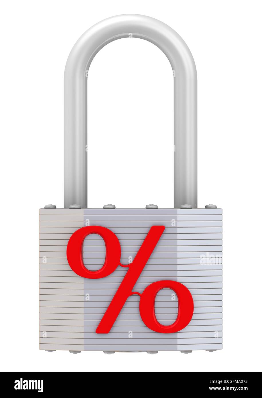 Fixed rate. Labeled padlock. Padlock with a red symbol of PERCENT ...