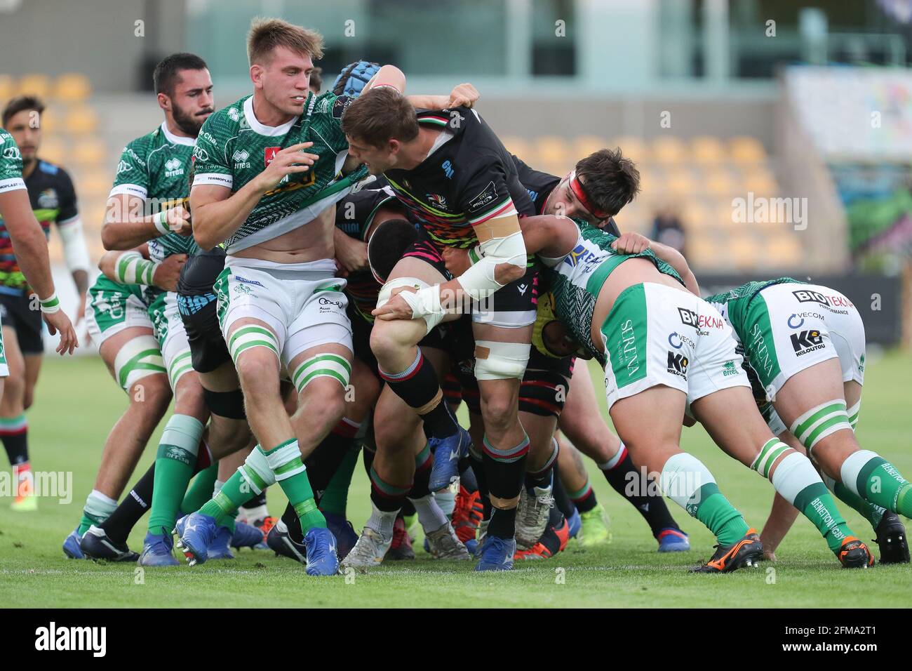 Parma, Italy. 07th May, 2021. Johan Meyer (Zebre Rugby) and Federico Ruzza ( Benetton rugby) fights for the maul. during Rainbow Cup - Benetton Treviso  vs Zebre Rugby, Rugby Guinness Pro 14 match