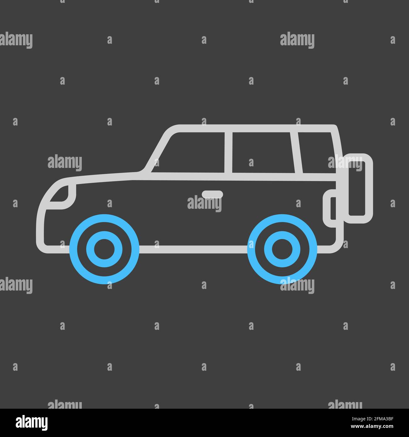 SUV car flat vector icon on dark background. Graph symbol for travel ...