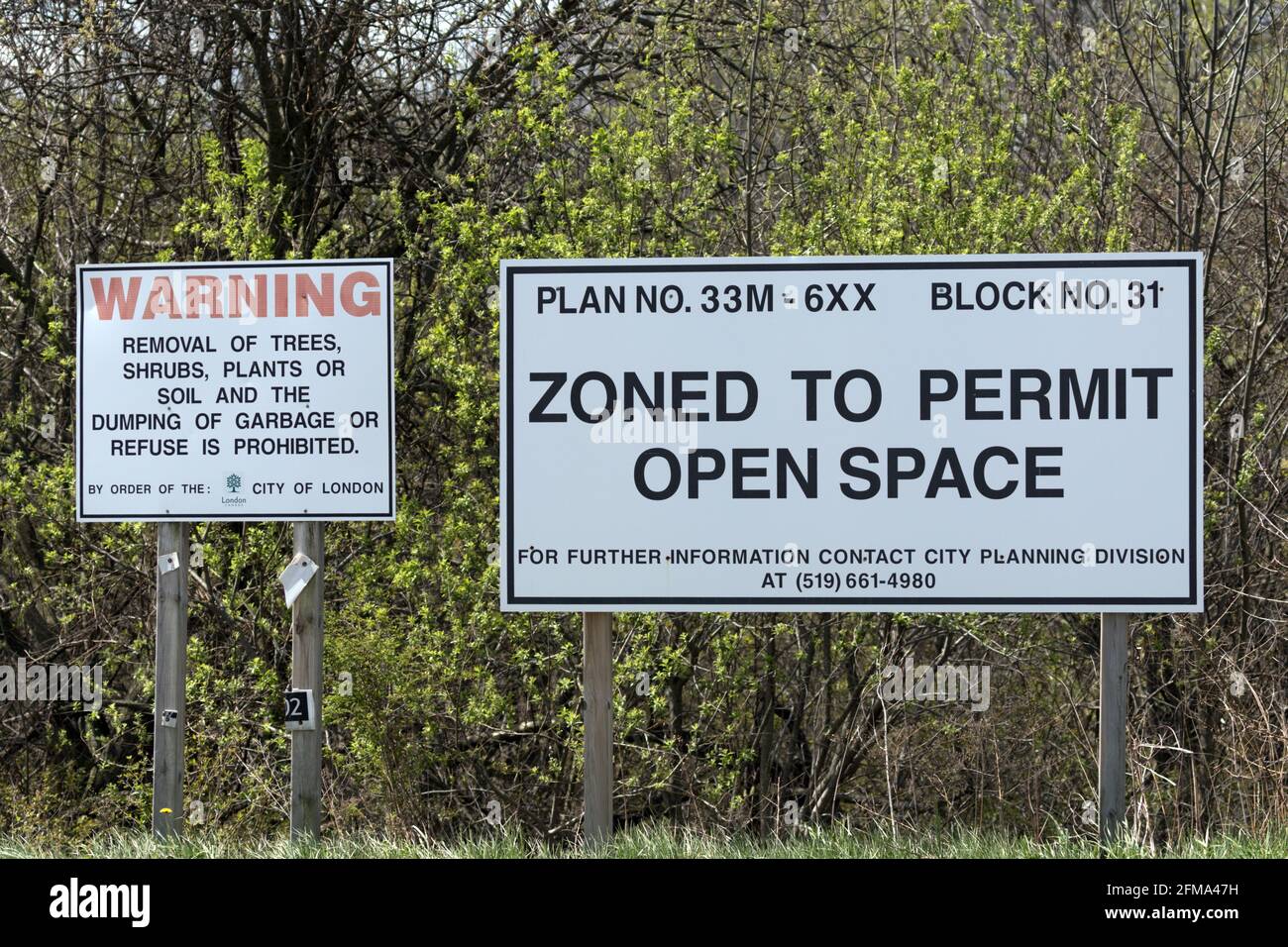 Signage posted in the City of London, Ontario, Canada addressing zoning ...