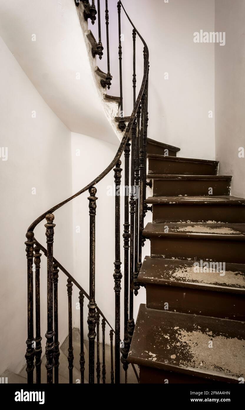Typical staircase in Coursan Stock Photo