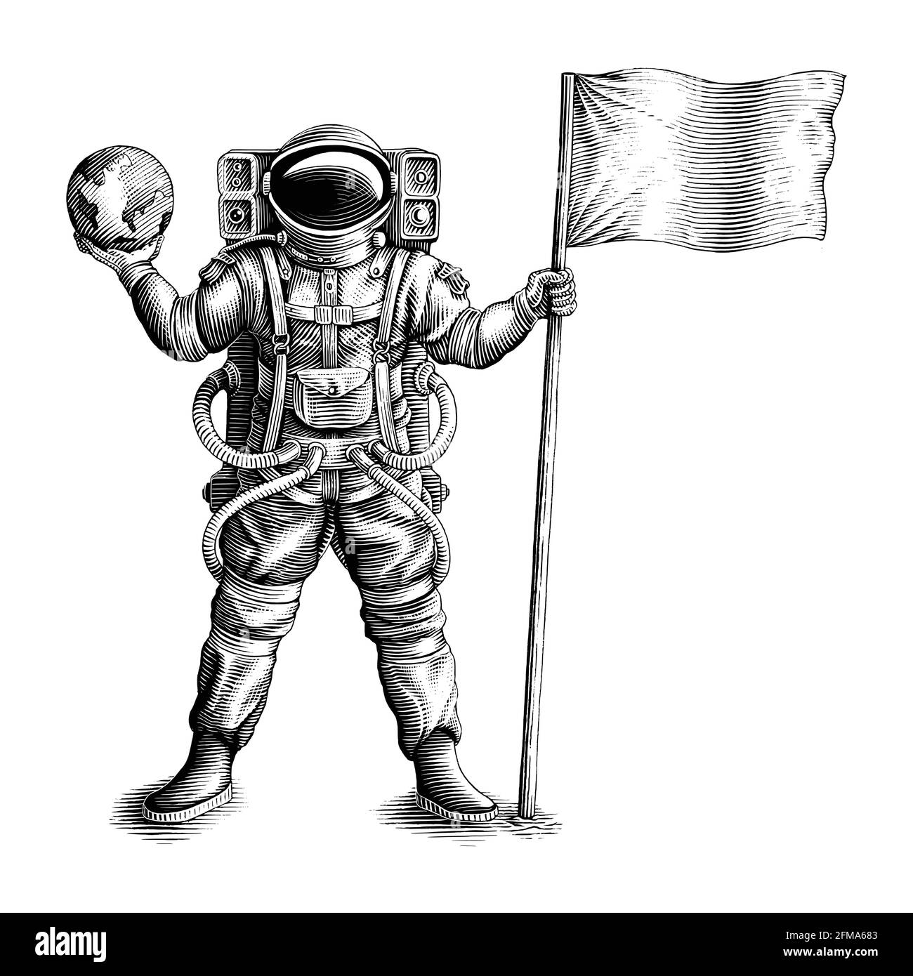 astronaut, standing spaceman isolated on black background Stock Photo -  Alamy