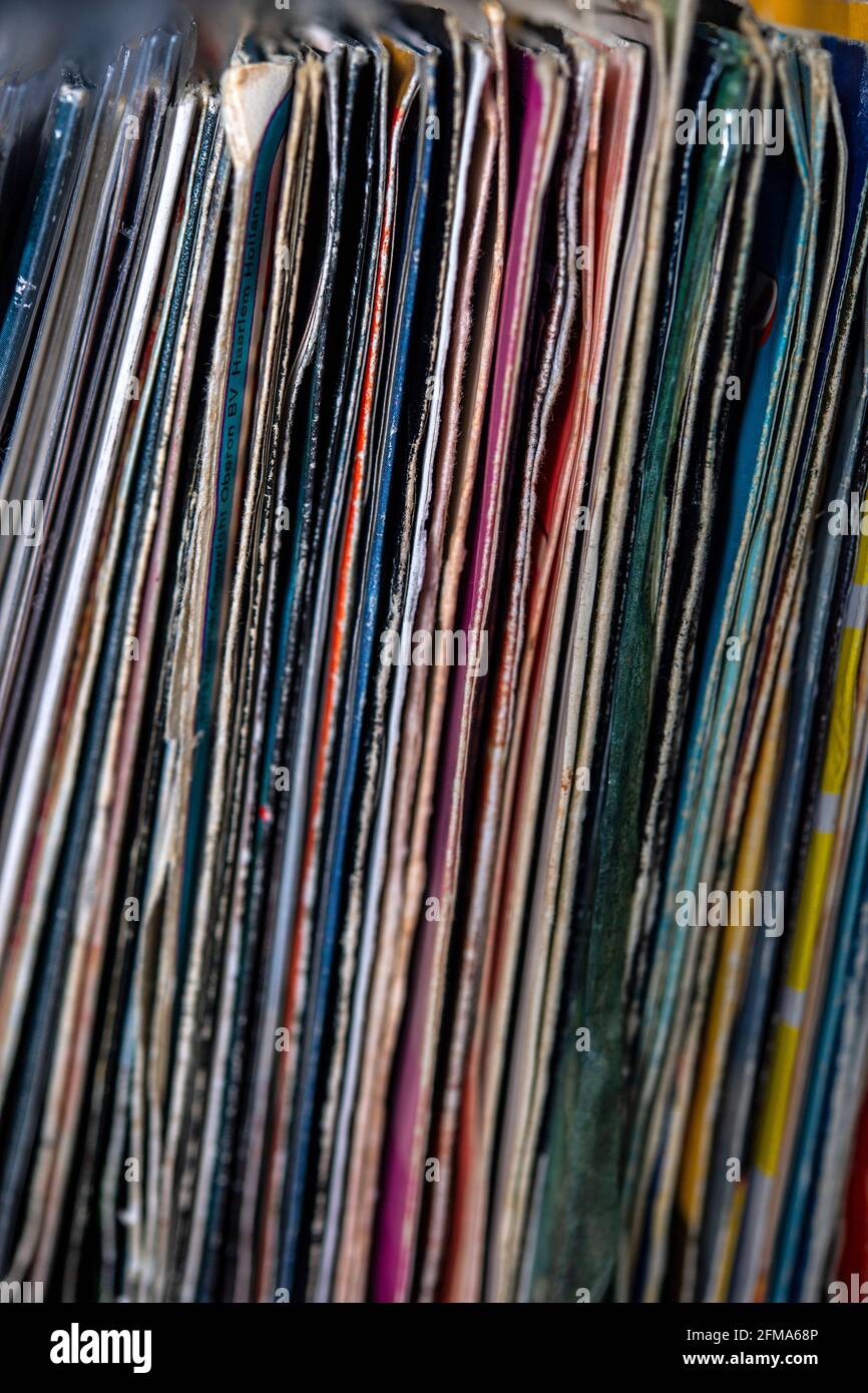 Collection of seven inch vinyl records Stock Photo Alamy