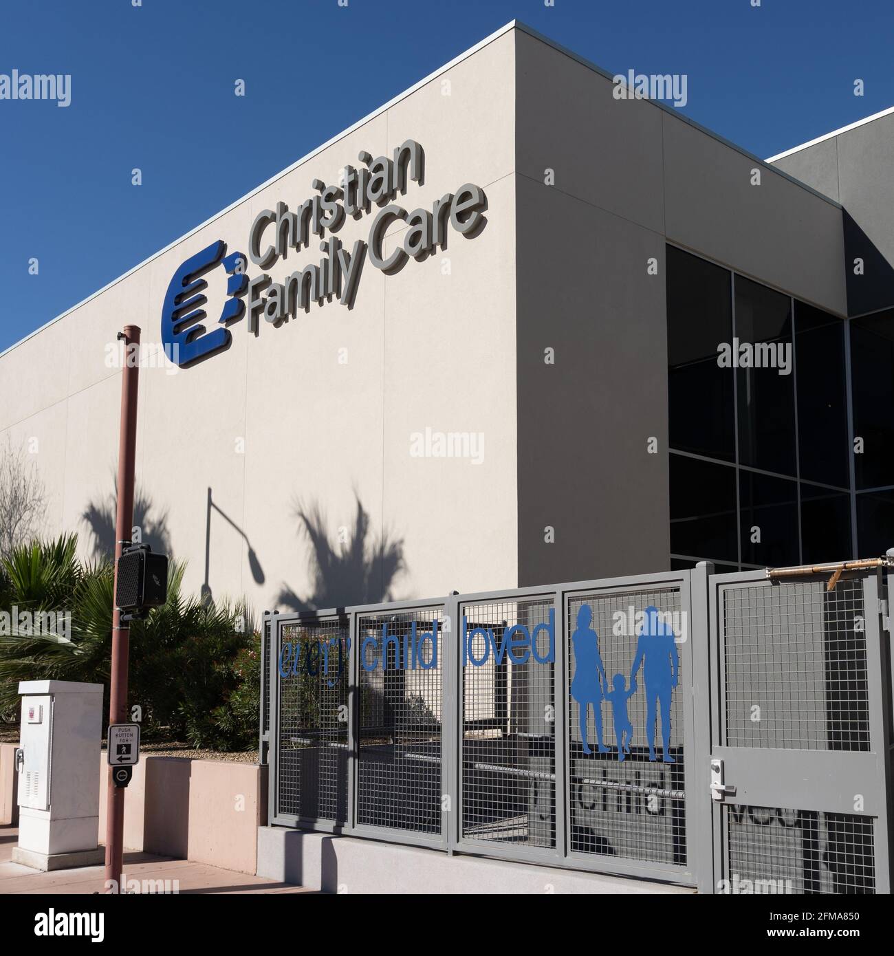 Phoenix, AZ - March 20, 2021: Founded by Kay Ekstrom in 1982, Christian Family Care works with families and churches to provide adoption and foster ca Stock Photo