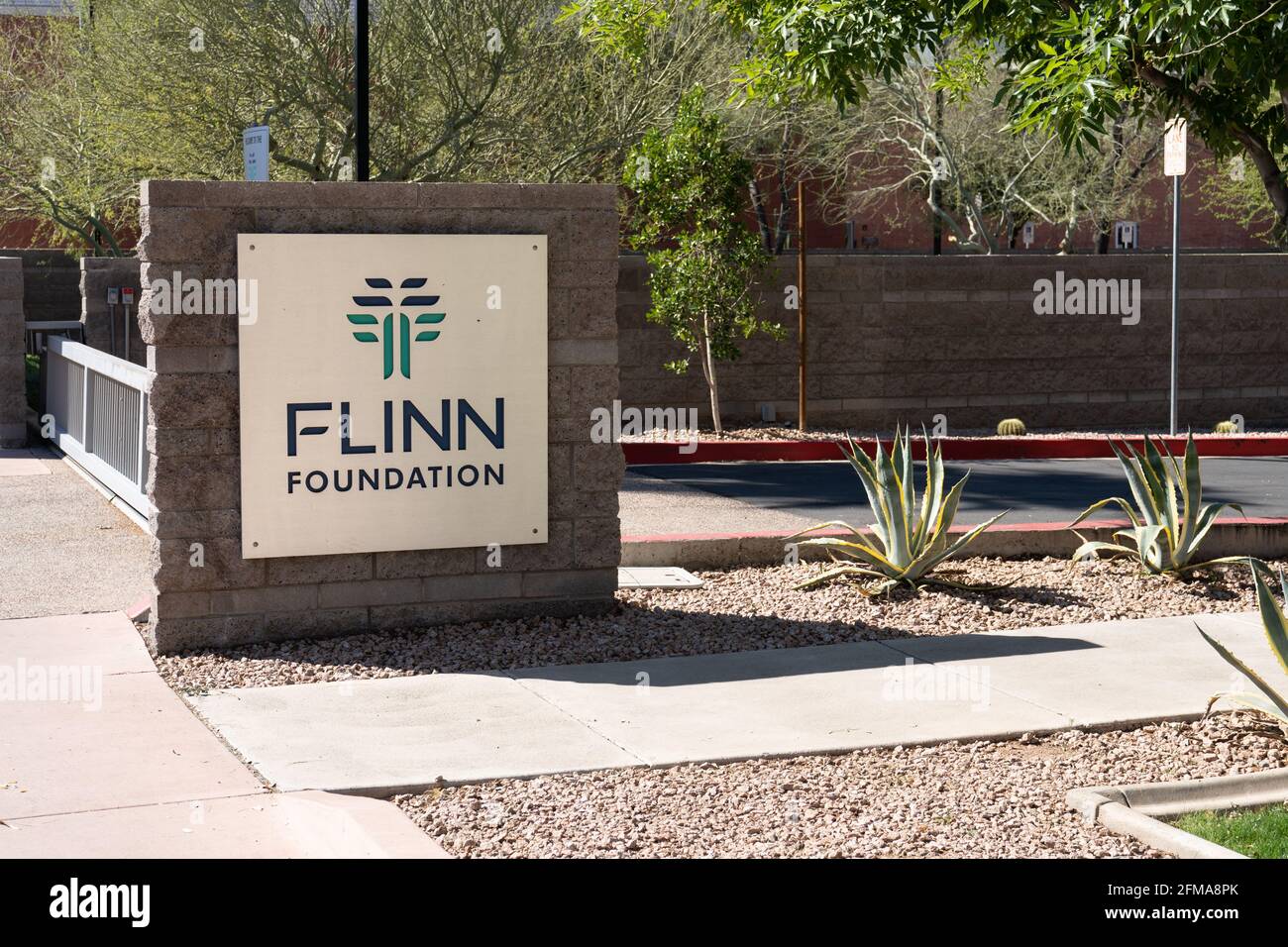 Phoenix, AZ - March 20, 2021: The Flinn Foundation is a philanthropic organization whose mission it is to improve the quality of life in Arizona to be Stock Photo