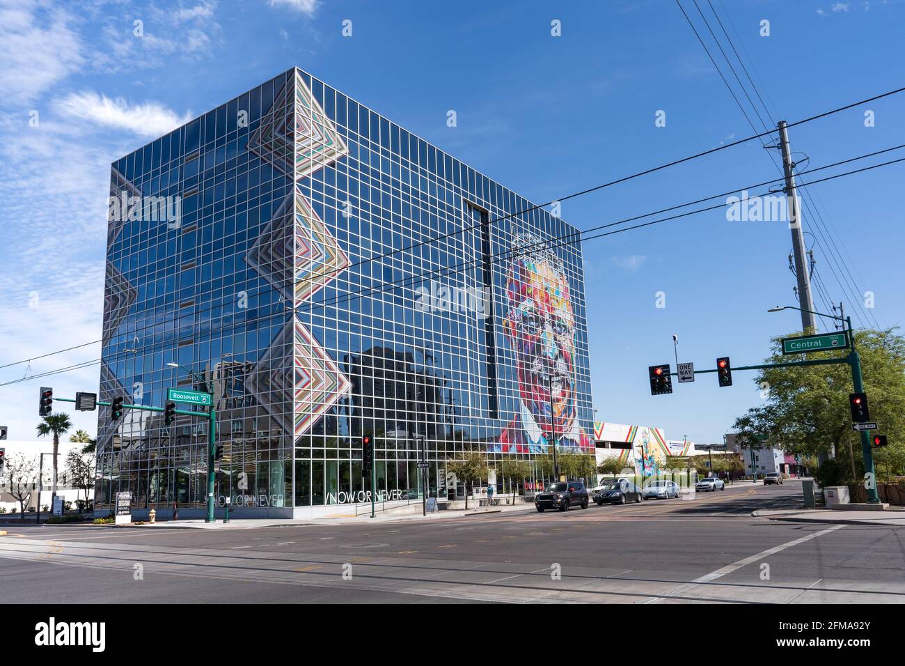 Phoenix, AZ Mar. 20, 2021Roosevelt Row's TenOOne building at the