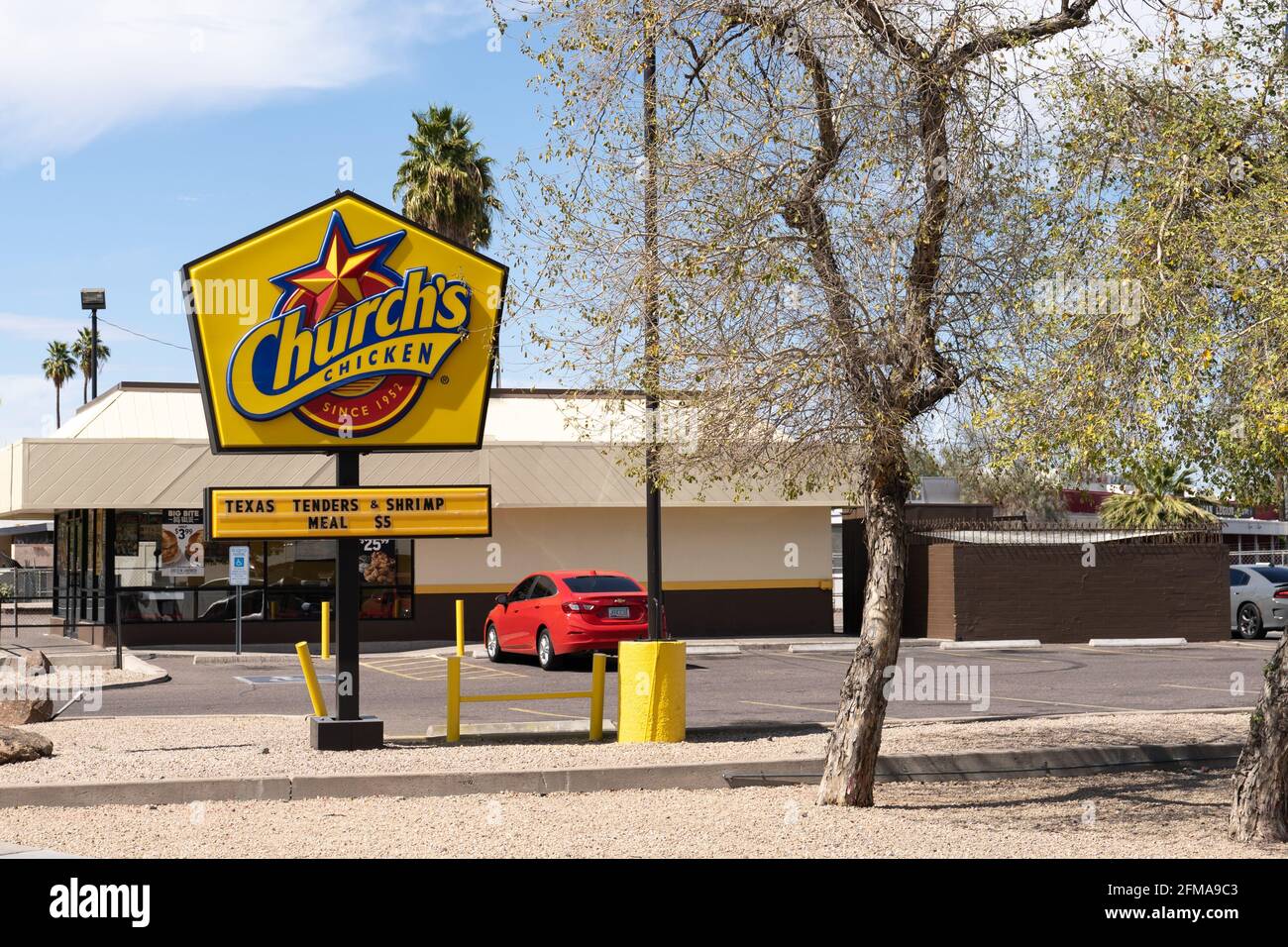 Phoenix, AZ - March 20, 2021: Church's Chicken is an American chain of fast food restaurants specializing in fried chicken Stock Photo
