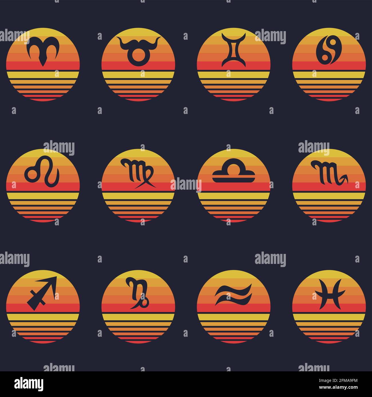 Sun signs zodiac Stock Vector Images Alamy