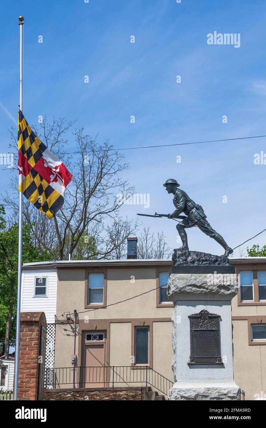 Funkstown, MD April 20, 2021 Doughboy World War Memorial with