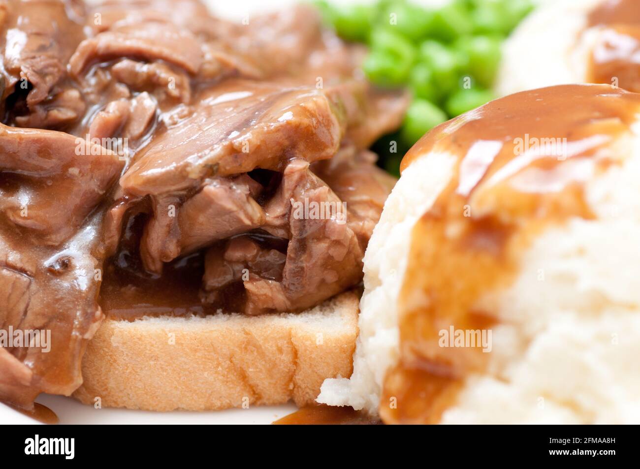 diner style hot beef sandwich Stock Photo - Alamy