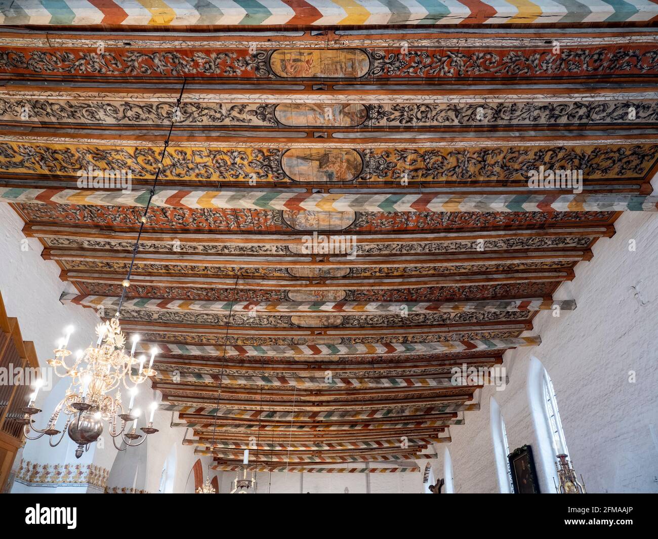 Holy Spirit Church, inside, beamed ceiling, Wismar, UNESCO World Heritage, Mecklenburg-Western Pomerania, Germany Stock Photo
