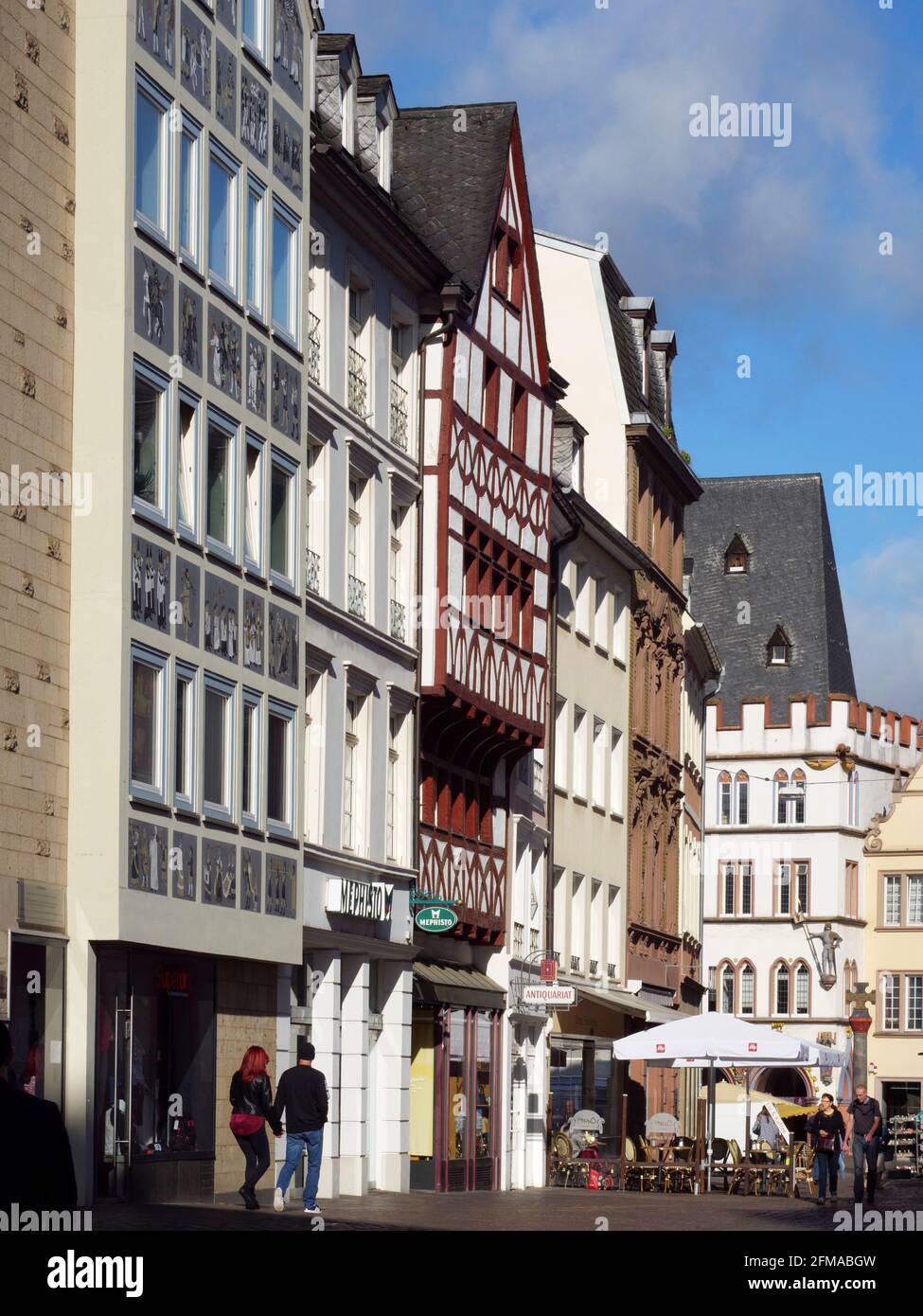 Sternstrasse to the main market, Trier, UNESCO World Heritage, Rhineland-Palatinate, Germany Stock Photo