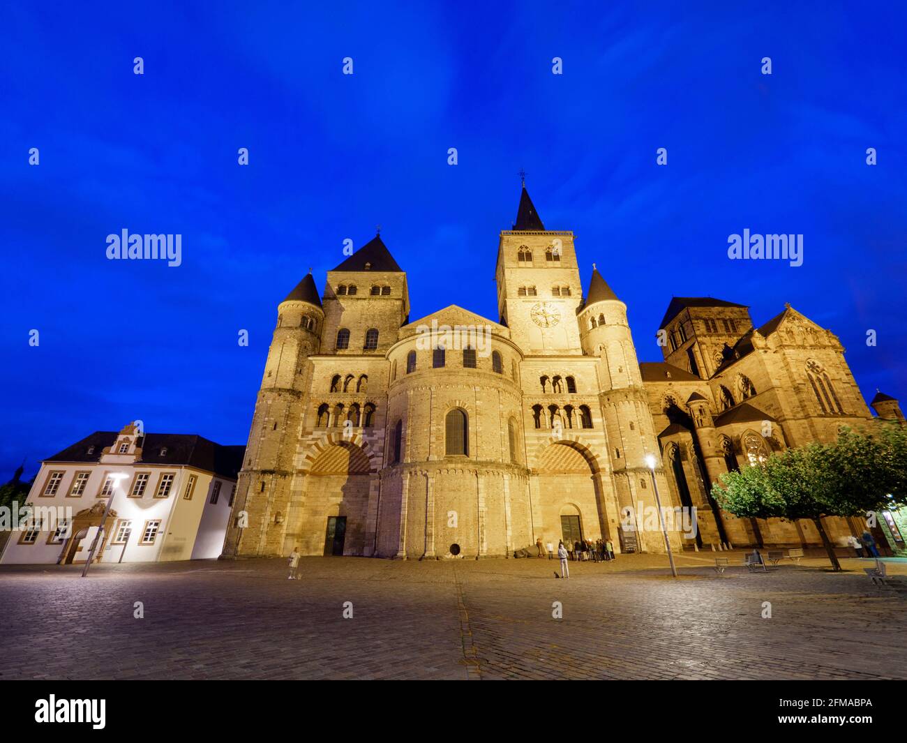 Cathedral and Church of Our Lady, dusk, Trier, UNESCO World Heritage, Rhineland-Palatinate, Germany Stock Photo