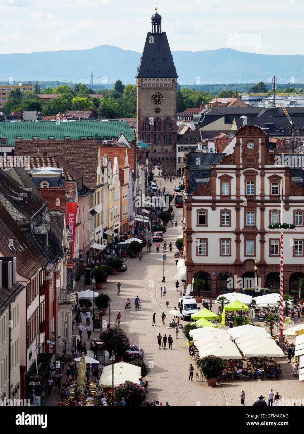 View of the old town of Speyer from the cathedral, Speyer, UNESCO World Heritage Site, Rhineland-Palatinate, Germany Stock Photo