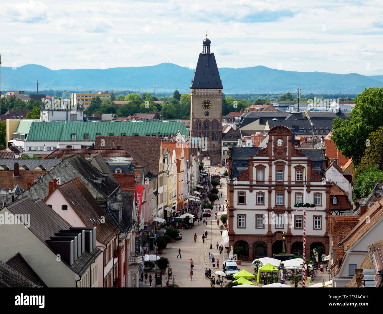 View of the old town of Speyer from the cathedral, Speyer, UNESCO World Heritage Site, Rhineland-Palatinate, Germany Stock Photo