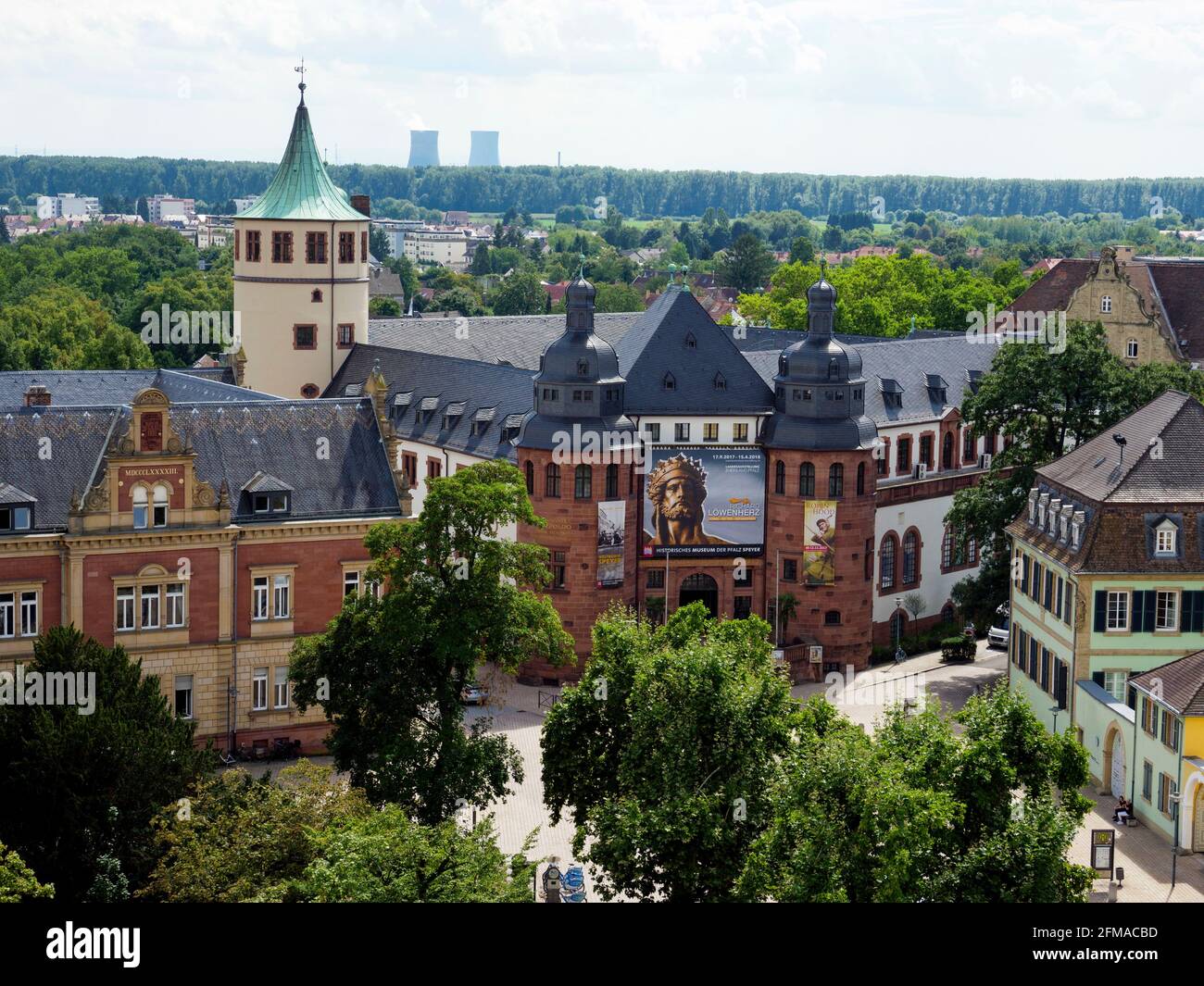 View of the old town of Speyer from the cathedral, historical museum, Speyer, UNESCO World Heritage Site, Rhineland-Palatinate, Germany Stock Photo