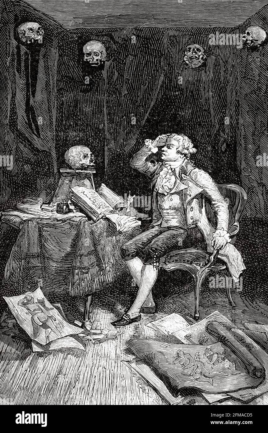 The refuge of Louis Antoine Leon de SaintJust (17671794) a room hung