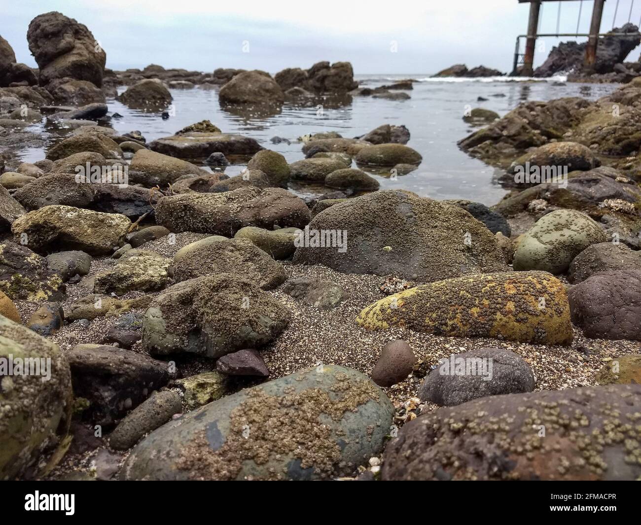Closeup shot of large rocks at a beach Stock Photo - Alamy