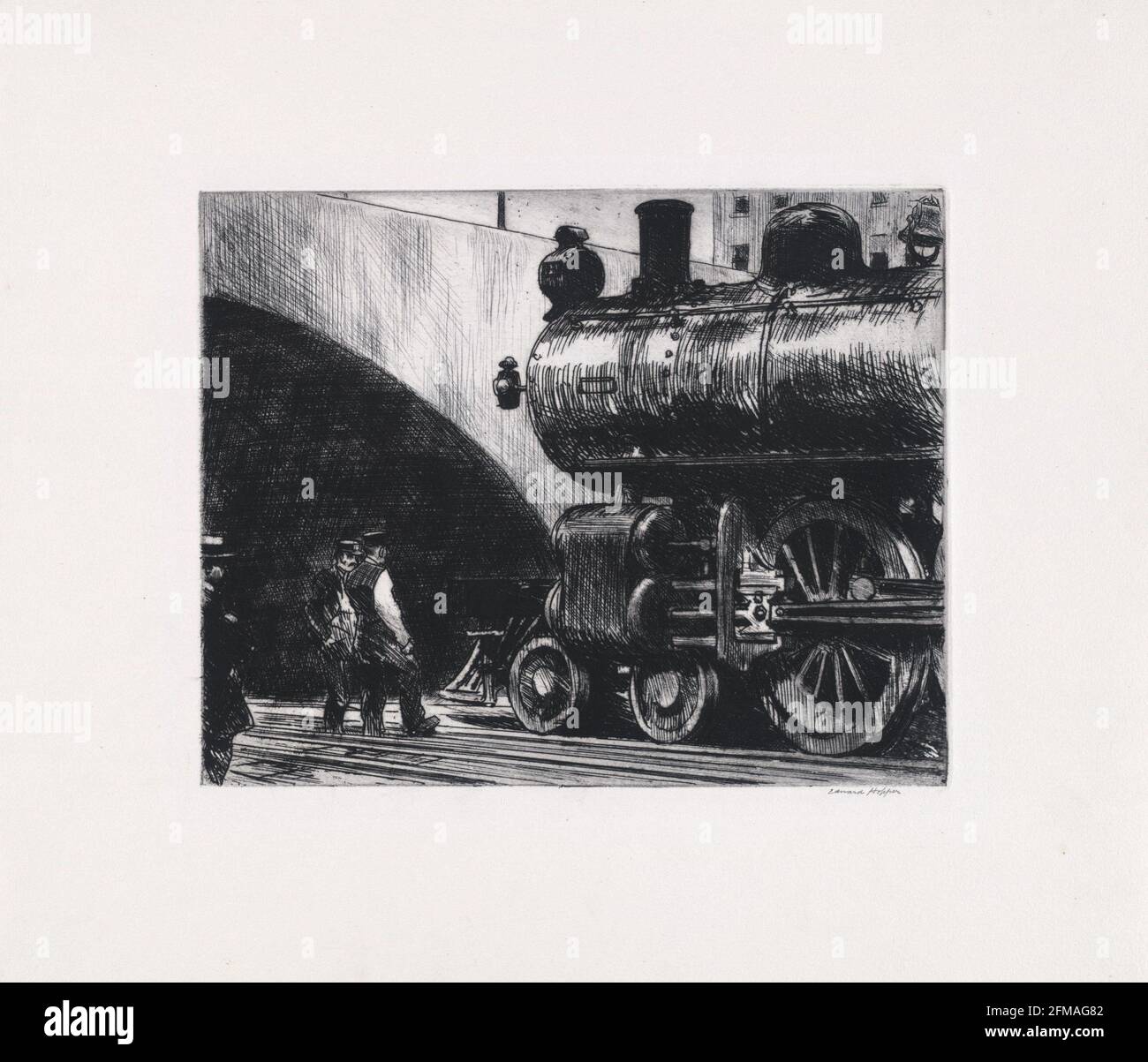 Edward Hopper. (American, 1882-1967). The Locomotive. (1923). Etching, plate. Stock Photo