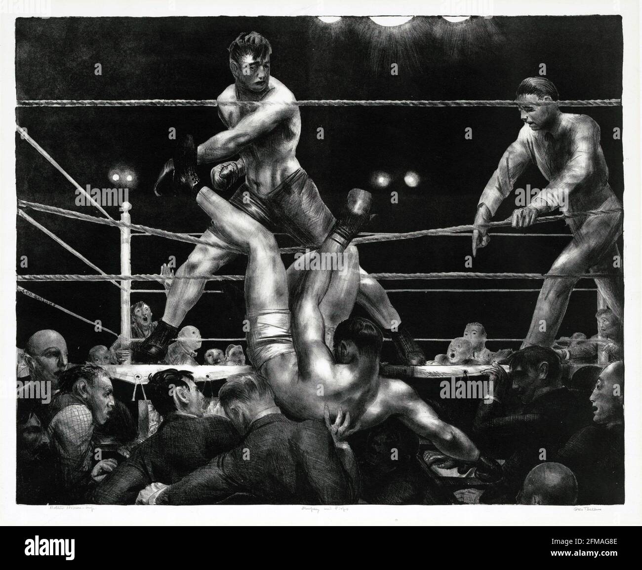 George Bellows. (American, 1882-1925). Dempsey and Firpo. 1923-24. Stock Photo