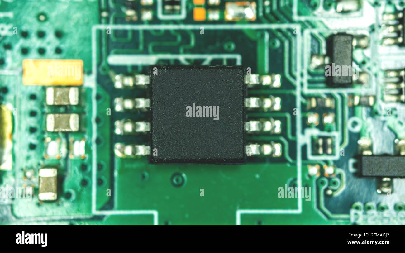 Mockup for microcircuit inside laptop, blank microcircuit template Stock Photo