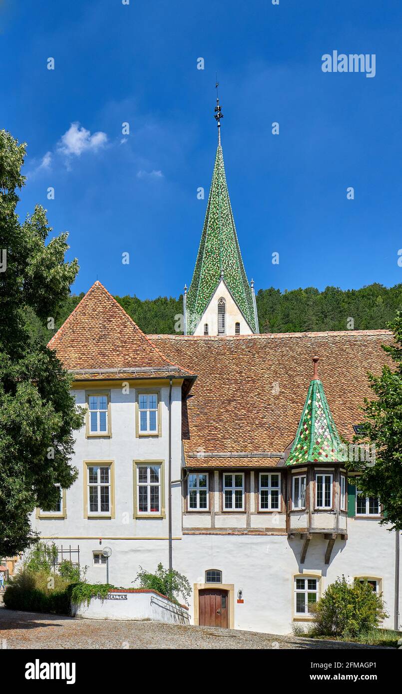 Monastery him Blaubeuren on a summer day. Germany, Baden-Wuerttemberg, Benedictine order, Stock Photo