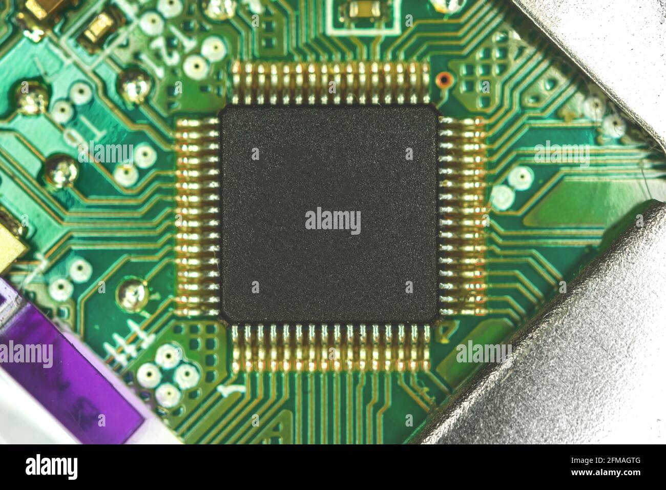 Mockup for microcircuit inside laptop, blank microcircuit template Stock Photo
