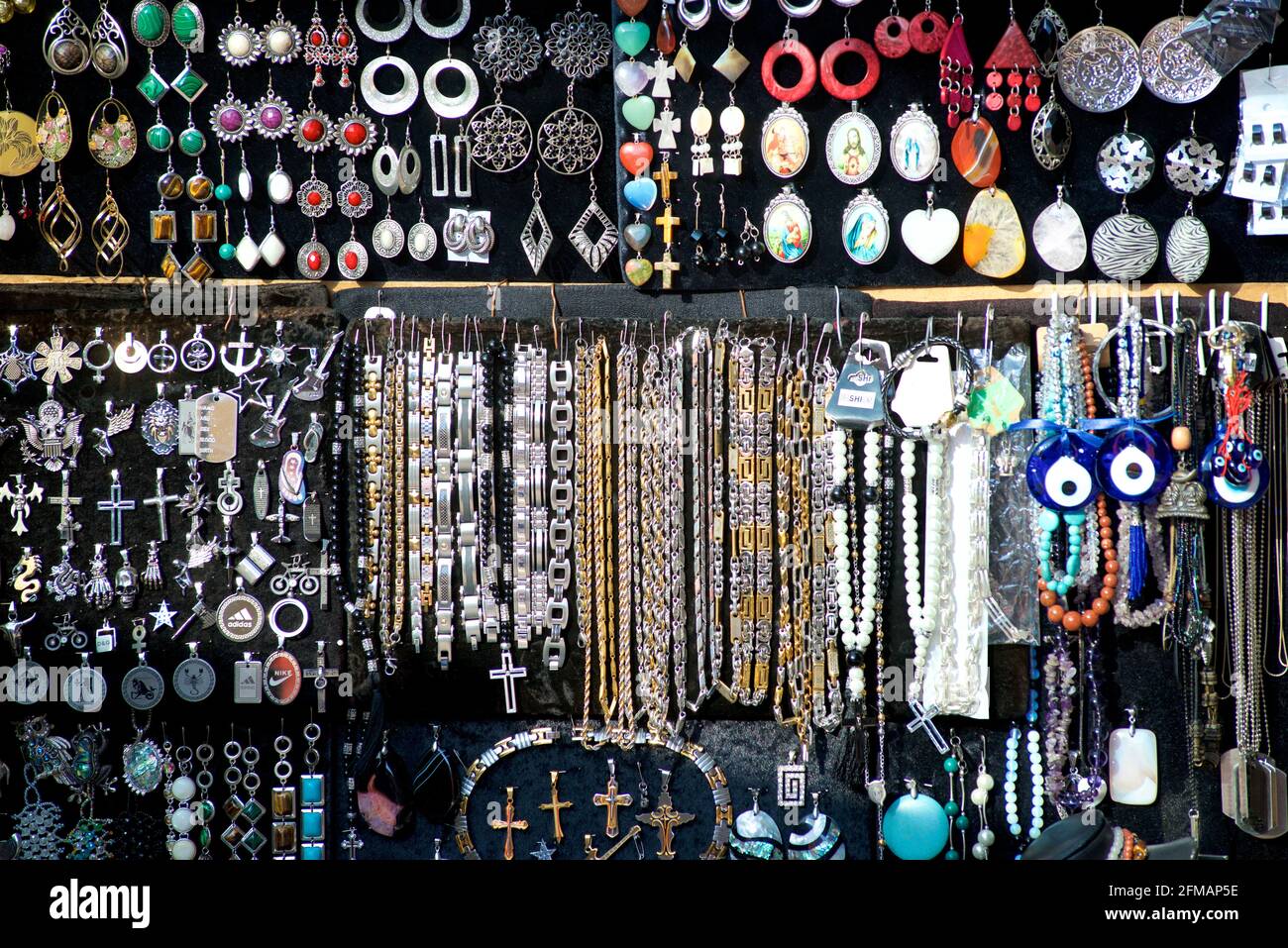 Jewellery for sale on a market stall, Sofia, Bulgaria Stock Photo Alamy