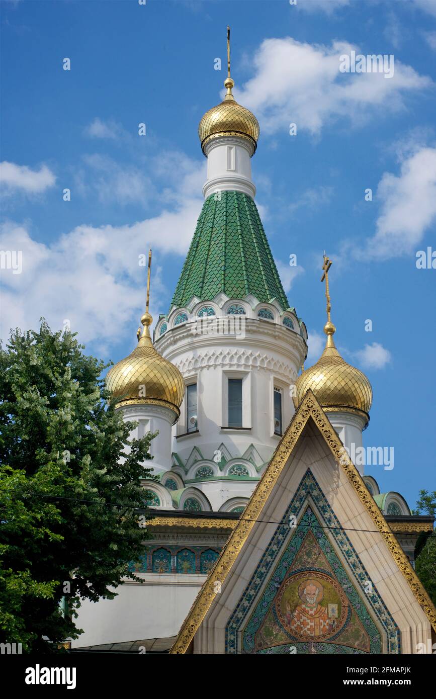 The church of St. Nicholas the Miracle Maker also referred to as the Russian Church. Sofia, Bulgaria Stock Photo