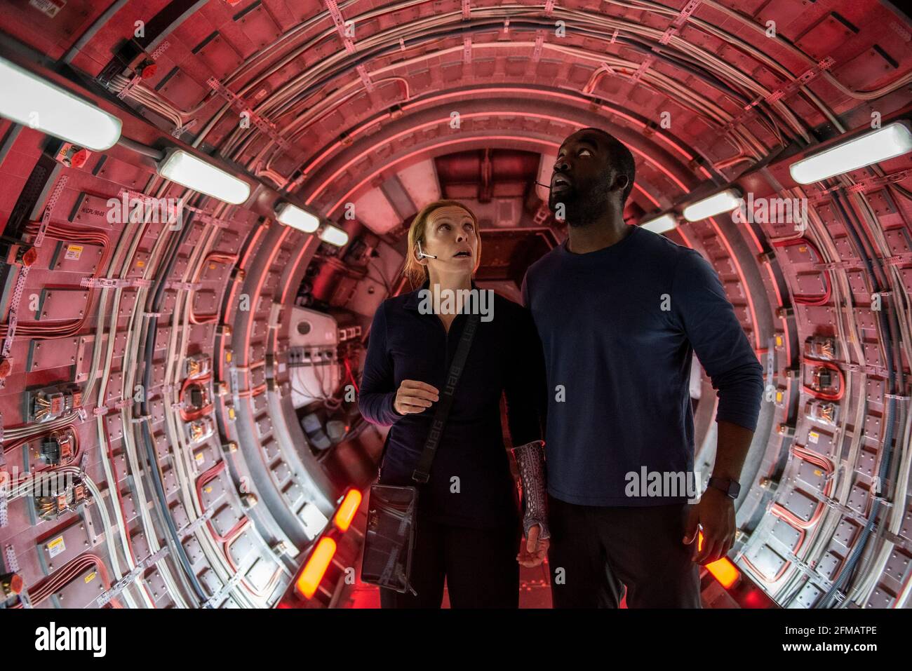 RELEASE DATE: April 22, 2021 TITLE: Stowaway STUDIO: RainMaker Films DIRECTOR: Joe Penna PLOT: A three-person crew on a mission to Mars faces an impossible choice when an unplanned passenger jeopardizes the lives of everyone on board. STARRING: TONI COLLETTE as Marina Barnett, SHAMIER ANDERSON as Michael Adams. (Credit Image: © RainMaker Films/Entertainment Pictures) Stock Photo