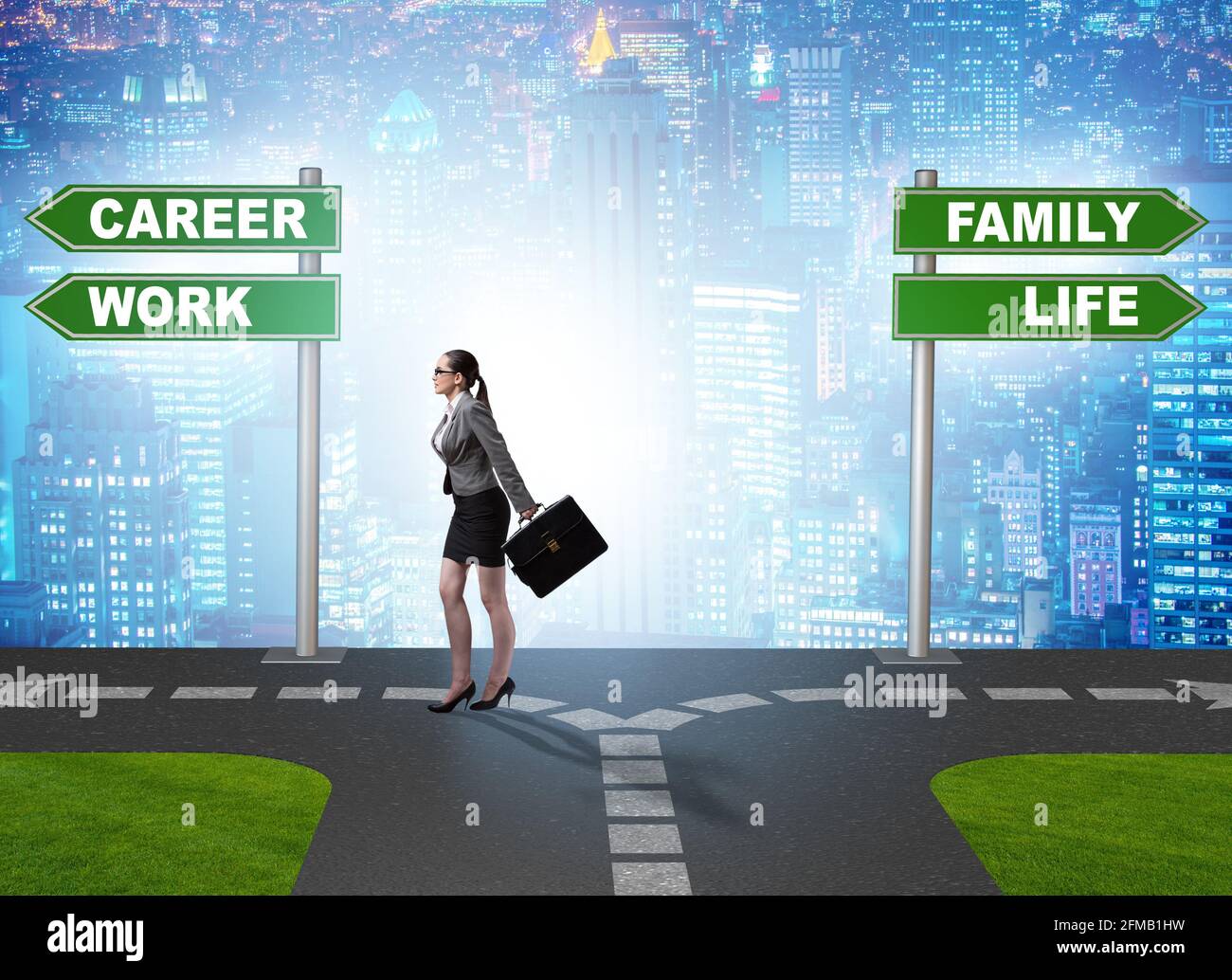 Woman choosing between job and family hi-res stock photography and ...
