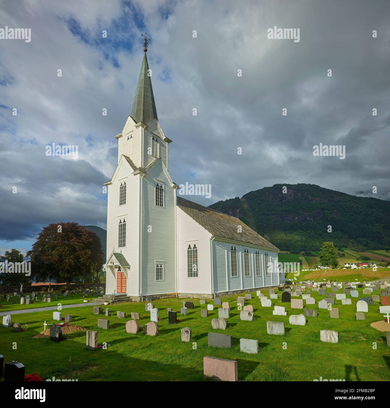 Vikoyri, Vik Church, Vestland, Norway Stock Photo