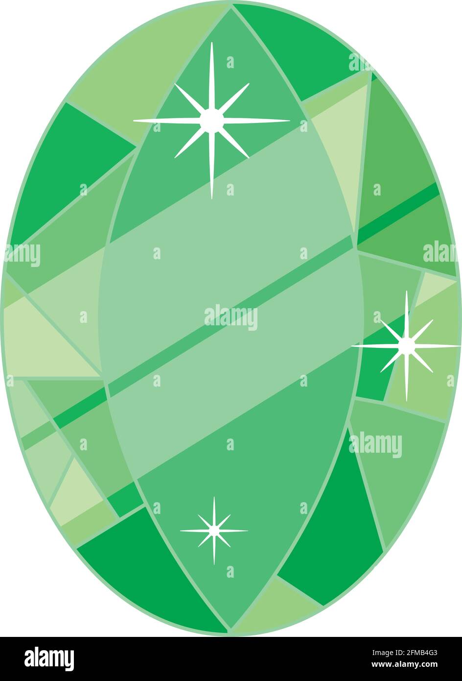 emerald green gem on background Stock Vector